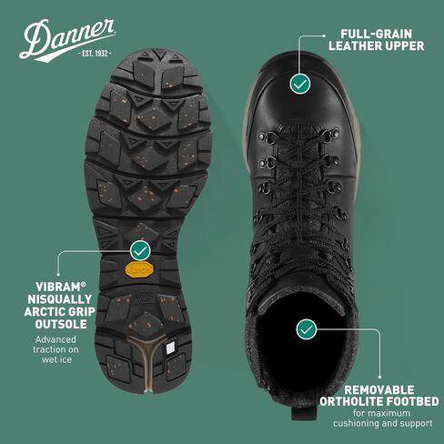 Danner Men's 67338 Arctic 600 Side-Zip 7" 200G Primaloft Waterproof, Brown/Red - 12 EE in Saudi Arabia