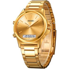 Minimalist Watch for Men LED Digital Watch Men Analog Ultra Thin Mens Waterproof Watches Stainless Steel Stopwatch Wrist Watch
