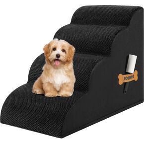 Romrol Dog Stairs Ramp for Beds Couches, Extra Wide Pet Steps with Durable Non-Slip Waterproof Fabric Cover, Dog Slope Stairs for Small Dogs and Cats or Pets Friendly, 3-Tiers,15 Inch