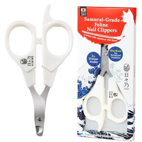 ساموراي من الدرجة Cat Nail Clippers | الموصى به الطبيب البيطري | أكثر وضوحا ، أكثر هدوءا وأمان | شفرة الدقة للاستمالة خالية من الإجهاد | قبضة غير انزلاق | مدى الحياة المتانة | صنع في اليابان