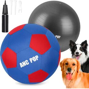 Herding Ball for Dogs Horse Ball & Ball Cover 20" Ball for Horses Large with Hand Pump for Play Herding Ball Herding Ball Horse Toys for Horses Stall, Blue and Red