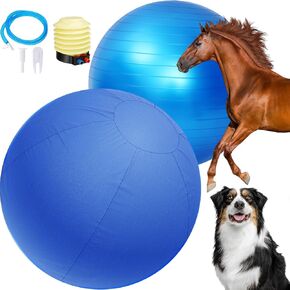Talltalk Herding Ball for Dogs 25" Giant Horse Ball with Cover Herding Dog Toys Australian Shepherds Play with Hand Pump for Horses Stall Training Cattle
