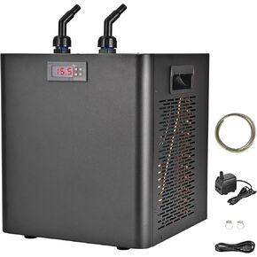 Aquarium Chiller 79Gal Hydroponics Water Chiller Fish Tank Cooler with Pump & 3m Pipe for Hydroponics Freshwater Saltwater Fish Coral Shrimp Jellyfish, 110V/300L/1/3 HP