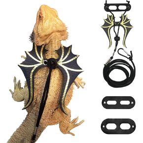 ADOGGYGO Bearded Dragon Lizard Leash Harness - 3 Size Pack Dinosaur Wing Lizard Harness Leash for Bearded Dragon Lizard Reptiles