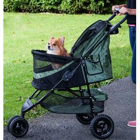 Pet Gear No-Zip Special Edition 3 Wheel Pet Stroller for Cats/Dogs, Zipperless Entry, Easy One-Hand Fold, Removable Liner, Cup Holder, Magenta