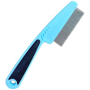 Flea Comb with Rubber Handle, Flea and Tick Comb for Dogs & Cats, Dog Comb for Grooming