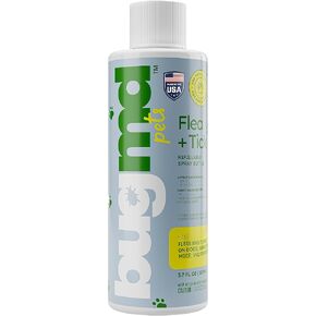 Bugmd Flea و Trick Concentrate (3.7 أوقية) - صيغة أساسية تعمل بالزيت ، والتحكم في البراغيث ، والقراد ، والعث في الكلاب والحيوانات الأخرى ، والرش على أسرّة الحيوانات الأليفة ، و BEANELS