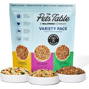 The Pets Table Human-Grade Variety Pack Freshly-Made Frozen Dog Food, 6 Count of 15 to 17-oz Pouches, 5.9lbs