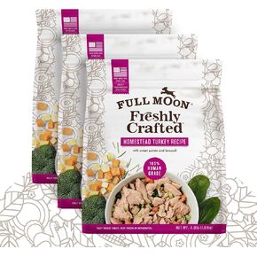 Full Moon NAE Freshly Crafted Homestead Turkey Recipe Frozen Fresh Dog Food 64 Oz (Pack of 3)