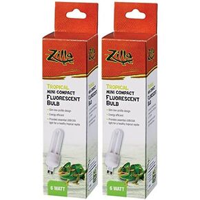 Zilla (2 Pack) Mini Compact Tropical Fluorescent Bulb, 6 Watt