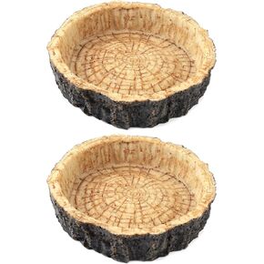 CalPalmy 2 Pack Reptile Water and Food Bowls, Novelty Food Bowl for Lizards, Young Bearded Dragons, Small Snakes and More - Made from BPA-Free Plastic
