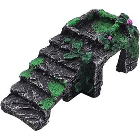 Large Turtle Basking Platform Turtle Tank Ramp Platform Shelter Habitat Decor Artificial Resin Platform Stairs for Tortoise Climb Stone Habitat Ornament