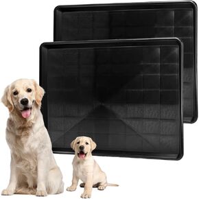 2 Pack Dog Crate Tray, 36" L x 24" W ChewProof Replacement Pan for Dog Crate, Large Plastic Bottom Pan Liner Drip Trays Pan for Pet Crates Kennels