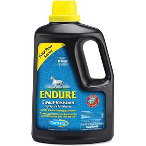 Farnam Endure Sweat-Resistant Horse Fly Spray, Kills, Repels, Protects, 128 Ounces, Easy Pour Gallon Refill