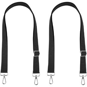 2pcs Horse Blanket Leg Straps, Elastic Horse Blanket Leg Straps Horse Blanket Belly Band Replacement with Swivel Snap Hook Wrap Adjustable Length 21.85-40.16in Black(Double Hook)