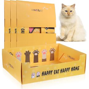 4 Pcs Disposable Litter Box for Cats Double Layer Waterproof Travel Litter Box, Foldable Portable 2 in 1 Cat Litter Box Trays for Travel Small Pets Liner Boxes, 14.96 x 11.8 x 4.7 Inch (Yellow)