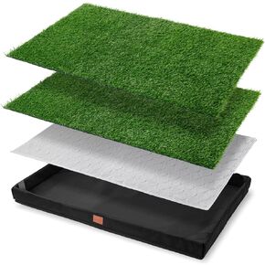 LOOBANI Dog Litter Box, Grass Pads for Dog, Dog Turf Potty Outdoor Indoor, Puppy Pee Grass with Lightweight Oxford Cloth Tray for Potty Training, 18.8 * 23.6 in