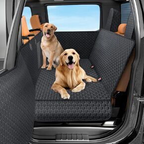 Truck Back Seat Extender for Dogs, Upgraded Waterproof Pet Seat Cover with Hard Bottom, Holds 400 lbs, Dog Hammock, Full Size Truck Accessories for F150, Silverado 1500, RAM 1500, Tundra