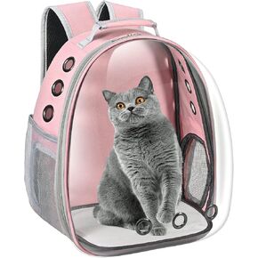 حقيبة ظهر Cat Carrier ، حقيبة ظهر Pet Carrier Propack Front For Small Medium Cat Puppy Cog Carrier Backpack Capsule ، حامل الحيوانات الأليفة للسفر للمشي في التخييم (الوردي)