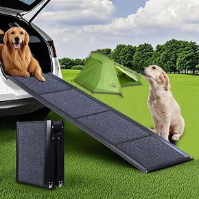 Dog Ramp for Car,71" Long & 17.4" Wide Portable Dog Car Ramp,Wide Folding Pet Ramp Dog Ramps with Non-Slip Rug Surface,Outdoor Dog Ramp for Medium & Large Dogs Up to 270LBS for a Car, SUV & Truck