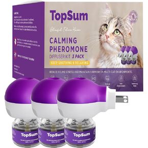 Cat Pheromones Calming Diffuser: Premium Pheromone Diffuser for Cats - Cat Pheromones Diffuser - Cat Calming Diffuser - Cat Calming Pheromone Diffuser, 3 Pack (Purple)