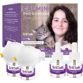 Pheromones Cat Pheromones Diffuser: Premium Cat Carming Diffuser - Cat Pheromone Diffuser - Feromone Diffuser لتهدئة القطط - شكل Feline Feline Feline Pheromone ، 2Pack (F Purple)