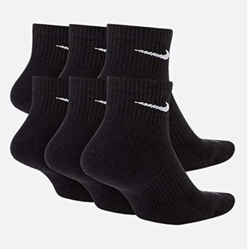 Nike SX6899-010: مجموعة من 6 جوارب رجالية للكاحل للاستخدام اليومي باللون الأبيض/الأسود (متوسط) in Saudi Arabia