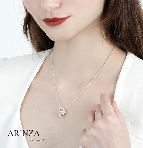 Heart Necklaces for Women Sterling Silver Dancing Diamond Cubic Zirconia CZ pendant, Anniversary Birthday Jewelry Gifts for Wife/Mom/Women/Sister/Daughter in Saudi Arabia