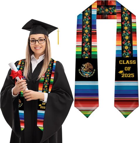 HSELOGI Mexican Graduation Stole Class of 2024,Mexican Sarape Graduation Sash Scarf,Gift for Graduation's Day 72" Long in Kuwait