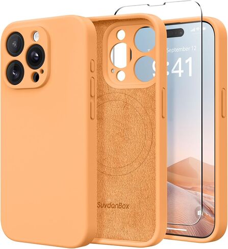 حافظة SuydanBox المغناطيسية لهاتف iPhone 13 Pro Max، متوافقة مع MagSafe، [حماية كاملة للكاميرا] [واقيان للشاشة] حافظة هاتف واقية من السيليكون مضادة للصدمات لهاتف iPhone 13 Pro Max 6.7 بوصة، بني in Kuwait