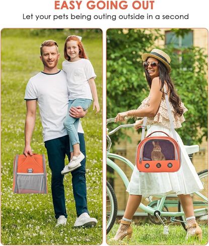 Bissap Guinea Pig Carrier Bag, Portable Small Animal Carrier Pouch for Hamster Chinchilla Rabbit Gerbil Hedgehog Sugar Glider Outgoing Travel Carrying Case -Orange in Saudi Arabia