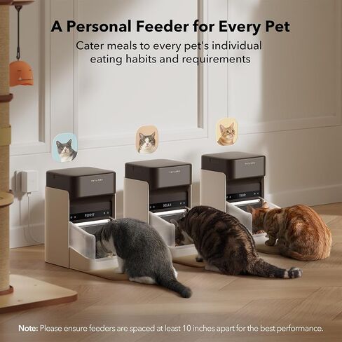 Petlibro RFID Automatic Cat Leeder ، 5G Wi-Fi Pet Leeder ، 3L Auto Cat Leeder Control مع علامة طوق الضوء و 6 حزم حقيبة غذائية للحيوانات الأليفة ، مغذيات تلقائية للقطط in Saudi Arabia