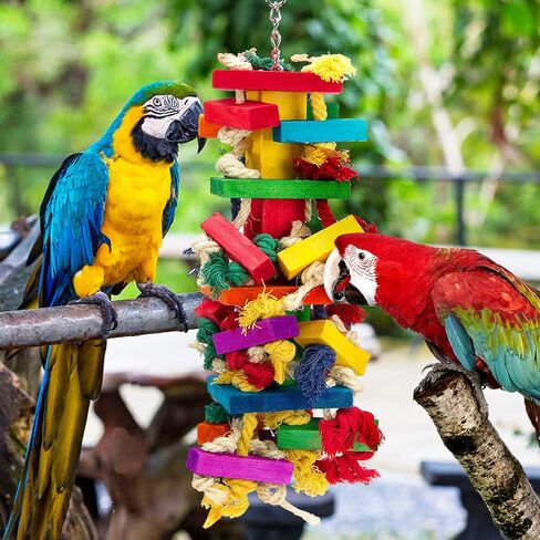 Extra Large Natural Wood Bird Toys for Macaws, African Grey, Amazon Parrots in Saudi Arabia