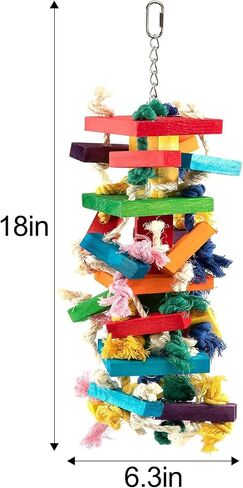 Extra Large Natural Wood Bird Toys for Macaws, African Grey, Amazon Parrots in Saudi Arabia