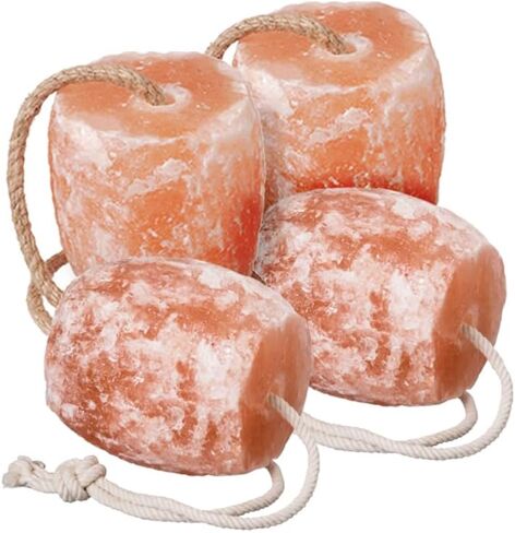 Himalayan Salt Lick 2lbs - Licking Salt for Horses | Deer Salt Lick Block | Block Salt on Rope | Himalayan Licking Salt for Animals. Pack of 4 in Saudi Arabia