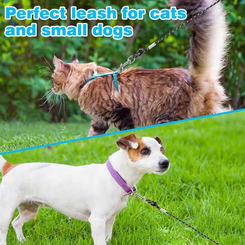 Reflective Cat Leash - 30 Feet Yard Long Leash, Escape Proof Durable Walking Leads, Safe Extender Pet Tie Out Leash Outdoor Training Playing Camping for Kittens/Puppies/Rabbits/Small Animals in Kuwait