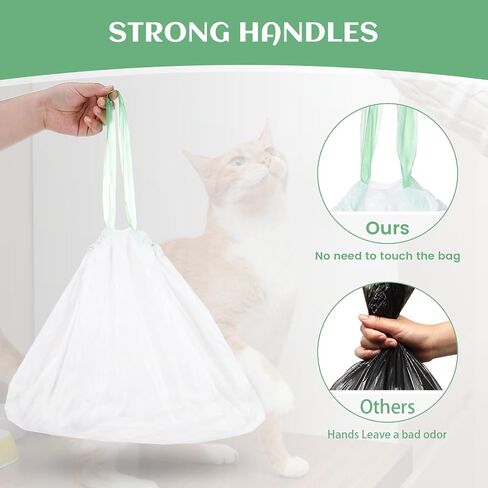 120 Count Self-Cleaning Cat Litter Box Liners Bag Compatible with Meowant MW-SC01/MW-SC02/MW-LR01, Heavy Duty Thick Drawstring Replacement Cat Litter Bags Self Cleaning Litter Box Bags 22 * 13" in Saudi Arabia