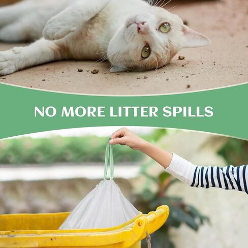 120 Count Self-Cleaning Cat Litter Box Liners Bag Compatible with Meowant MW-SC01/MW-SC02/MW-LR01, Heavy Duty Thick Drawstring Replacement Cat Litter Bags Self Cleaning Litter Box Bags 22 * 13" in Saudi Arabia