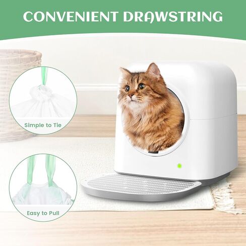 120 Count Self-Cleaning Cat Litter Box Liners Bag Compatible with Meowant MW-SC01/MW-SC02/MW-LR01, Heavy Duty Thick Drawstring Replacement Cat Litter Bags Self Cleaning Litter Box Bags 22 * 13" in Saudi Arabia
