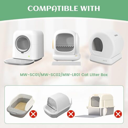 120 Count Self-Cleaning Cat Litter Box Liners Bag Compatible with Meowant MW-SC01/MW-SC02/MW-LR01, Heavy Duty Thick Drawstring Replacement Cat Litter Bags Self Cleaning Litter Box Bags 22 * 13" in Saudi Arabia