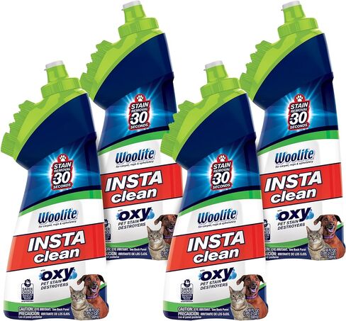 Bissell InstaClean Oxy Pet Spot and Stain Remover with Brush Head, 4 pack, 17409 in Saudi Arabia