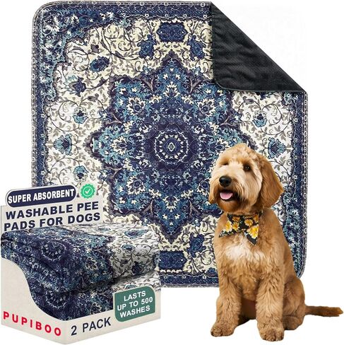 Washable Pee Pads for Dogs - Super Absorbent Reusable Puppy Training Pads - 100% Waterproof, Leak-Proof & Non-Slip Whelping Pads for Pet Housebreaking in Kuwait