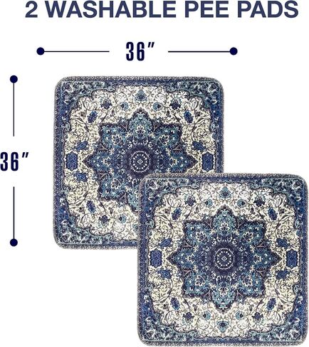 Washable Pee Pads for Dogs - Super Absorbent Reusable Puppy Training Pads - 100% Waterproof, Leak-Proof & Non-Slip Whelping Pads for Pet Housebreaking in Kuwait