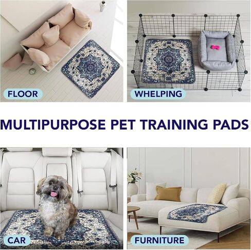 Washable Pee Pads for Dogs - Super Absorbent Reusable Puppy Training Pads - 100% Waterproof, Leak-Proof & Non-Slip Whelping Pads for Pet Housebreaking in Kuwait
