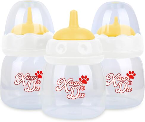 Pet Feeding Bottle,3 Pack 60ml Nursing Bottle, 3 Sizes Nipples with Ventilation Valve Resistant Tearing Perfect for Puppies, Kittens, Small Wildlife（Blue） in Saudi Arabia