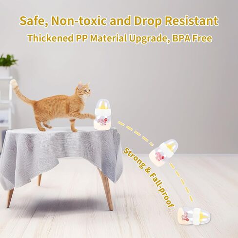 Pet Feeding Bottle,3 Pack 60ml Nursing Bottle, 3 Sizes Nipples with Ventilation Valve Resistant Tearing Perfect for Puppies, Kittens, Small Wildlife（Blue） in Saudi Arabia