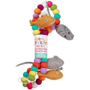 Here, Kitty Cat Toy Handcrafted Felted Garland for Cats - 3 Ft Long by Trader Joes – (Pack of 1)