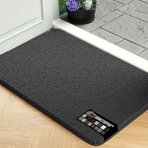 GORILLA GRIP Ultra Absorbent Grippy Doormat for Muddy Dog Paws, Machine Washable Soakstopper Rugs Cleaner Floors, Bed Mat for Dirty Dogs, Indoor Entrance Door Rug Pet Bed Mats 24x17 Gray