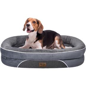Orthopedic Waterproof Large Dog Bed: Washable Dog Bed with Bolsters - Removable Orthopedic Dog Bed for Medium L XL Large Sized Dog - Non-Slip Pet Bed