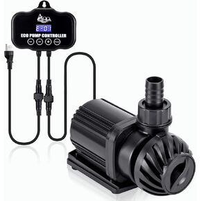 AQQA Controllable Aquarium Water Pump,85W 3200GPH Circulation Make Wave/Feed Mode/20 Options Flow Adjustable, Amphibious Submersible or Land Powerful Return Pump for Saltwater & Freshwater